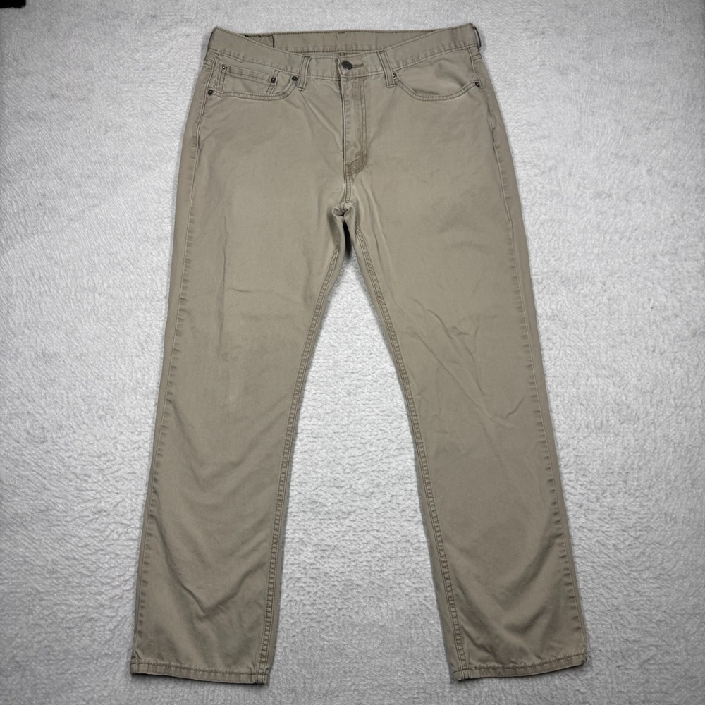 Levis 514 Jeans Beige Straight Regular Fit Denim Khaki Pants‎ Men's Size 36x32